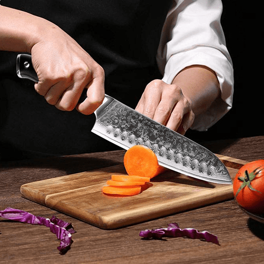 SAKUTO (作東) Japanese Damascus Steel Kitchen Knife Set With Blue